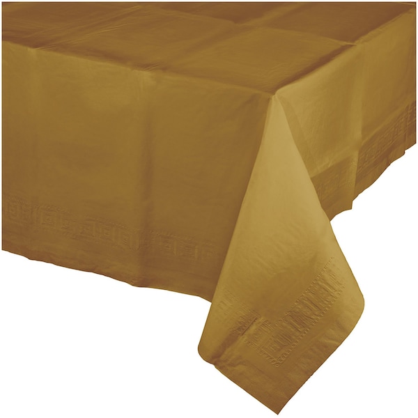 Touch Of Color Glittering Gold Paper Tablecloth, 108"x54", 6PK 713276 - main